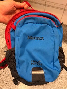 Marmot Half Hitch Backpack Blue Red Kids Youth Toddler Mini Hiking Chest Strap